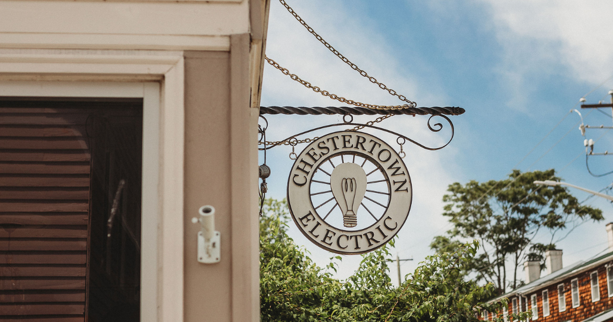 Chestertown Electric Sign Out Front of Store