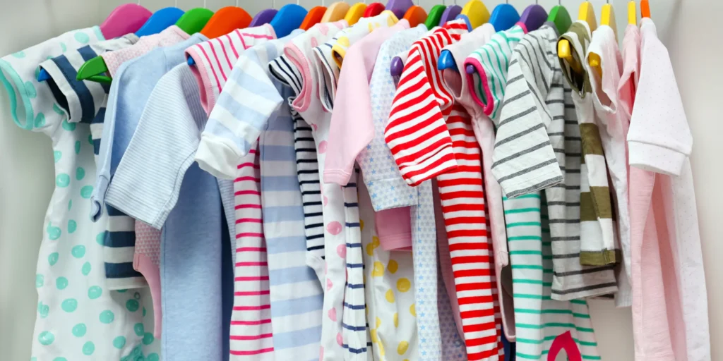 Stock Photo of Kids Clothing on Hangers