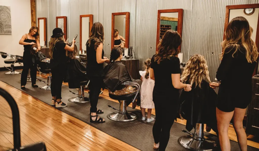 Hair Stylists working inside Flow Salon Spa